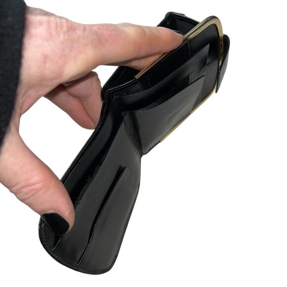 Gucci Italy Vintage 1960s  Black leather coin purse wallet SPECTACULAR red green - Picture 3 of 10